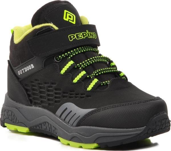Pepino 1391-P Siyah-Fosfor Sarı İçi Polarlı Çocuk Outdoor Bot - Image 1