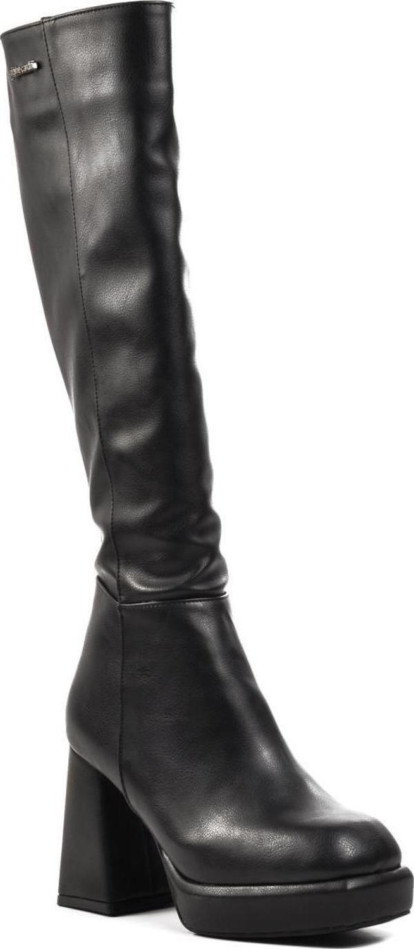 Pierre Cardin Pc-52428 Siyah İçi Kürklü Kadın Topuklu Çizme - Image 1