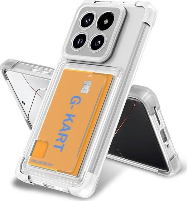 Xiaomi Mi 14 Pro Uyumlu Kılıf Airbag Tasarımlı Şeffaf Kartlıklı  G-Kart Kapak - Image 1