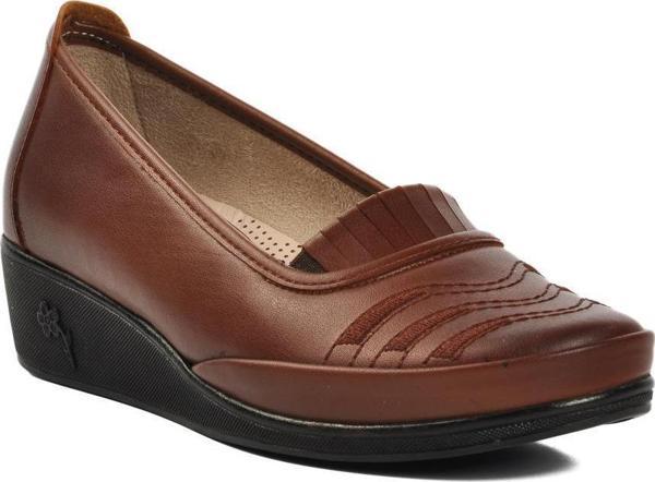 Ayakmod 176 Taba Hakiki Deri Kadın Günlük Ayakkabı - Image 1