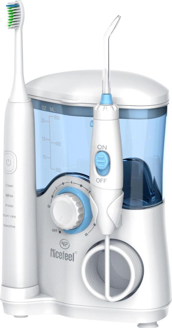 NPO Nicefeel FC163 Profesyonel, Masajlı, 600ml Diş Teli/Protez Bakım ve Ağız Duşu-Beyaz - Image 1