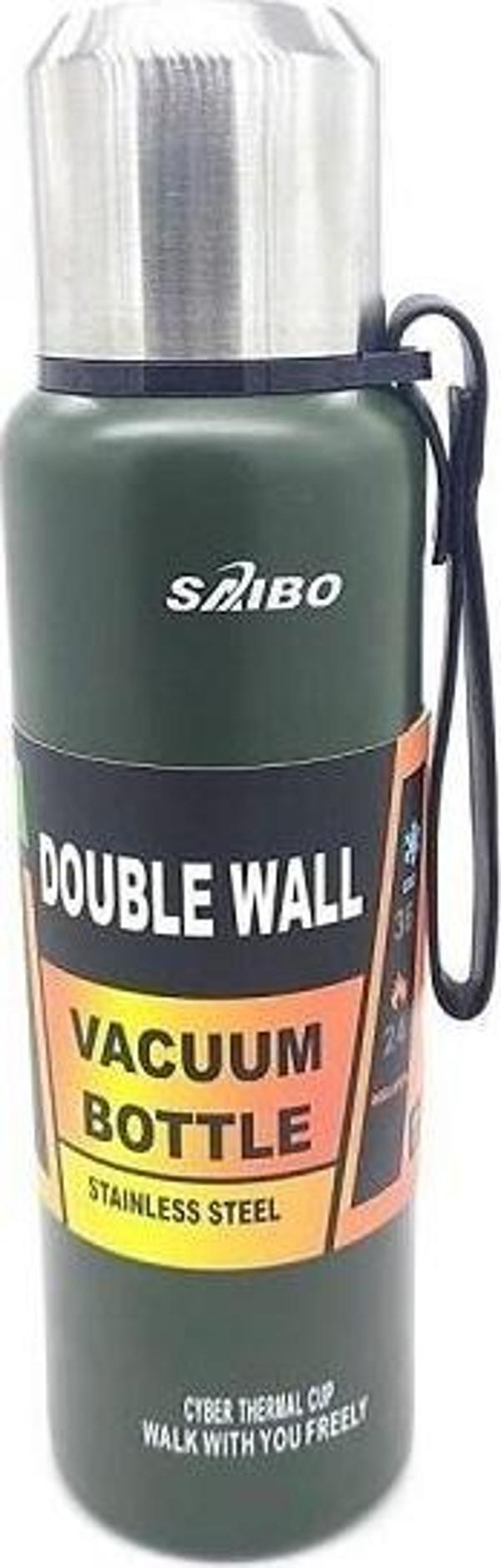 Saibo YK1150 Çelik Çift Katlı Kamp Termosu 1 lt Haki - Image 1