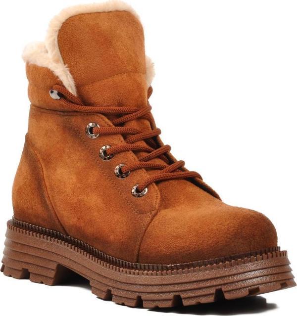 Ayakmod 354122 Taba Süet İçi Kürklü Kadın Bot - Image 1