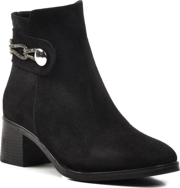 Ayakmod 417534 Siyah Süet İçi Polarlı Kadın Topuklu Bot - Image 1