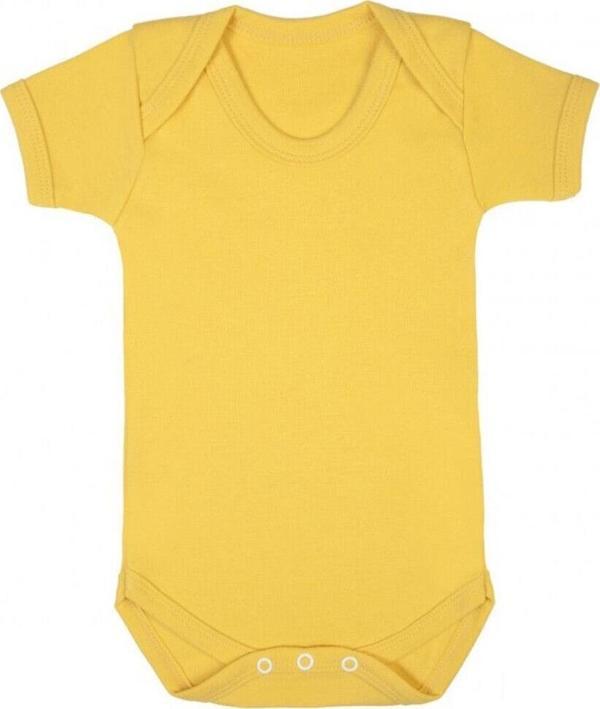 Sema Baby Prematüre Yarım Kol Penye Çıtçıtlı Badi - Sarı - Image 1
