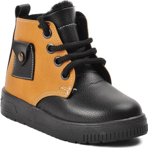 Ayakmod Arz 2301003-B Siyah-Camel İçi Kürklü Fermuarlı Bebek Bot - Image 1