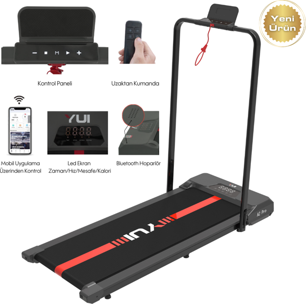 Yui A2 Pro 2024 Model 12 Km Hız-120 Kg Taşıma Kapasitesi-bluetooth Hoparlör-akıllı Koşu Bandı-1.5 Hp - Image 1