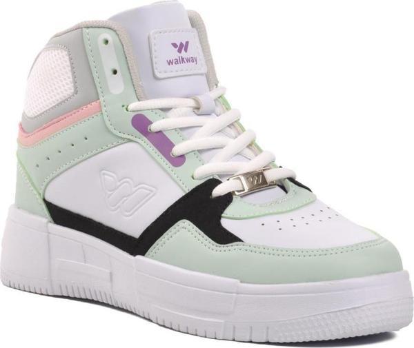 Walkway Berry Hi Beyaz-Su Yeşili Bağcıklı Unisex Hi Sneaker - Image 1