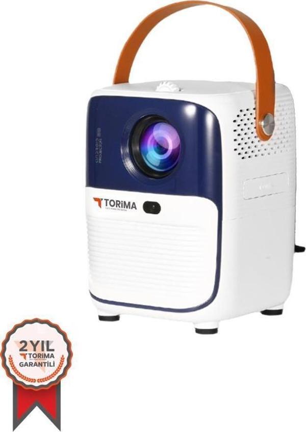 Torima Beyaz T11 Projeksiyon Ev Sineması Bluetooth Wifi Akıllı Android Tv 1080p Hoparlör Smart 4k Youtube Türkçe - Image 1