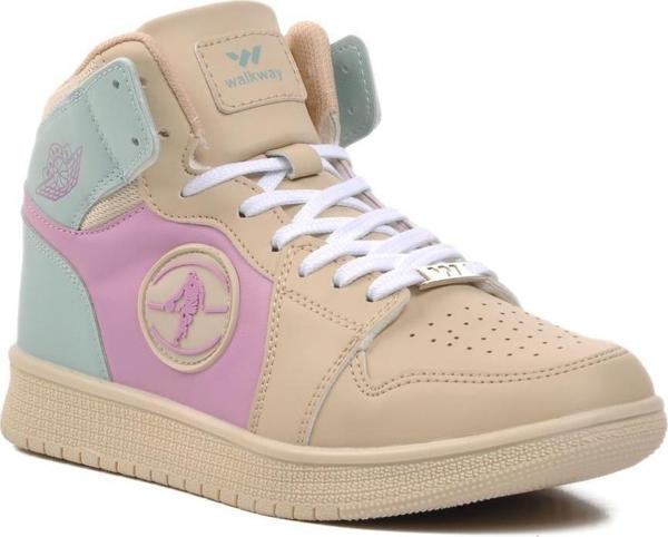 Walkway Sloga Hı Bej-Lila-Yeşil Unisex Hi Sneaker - Image 1