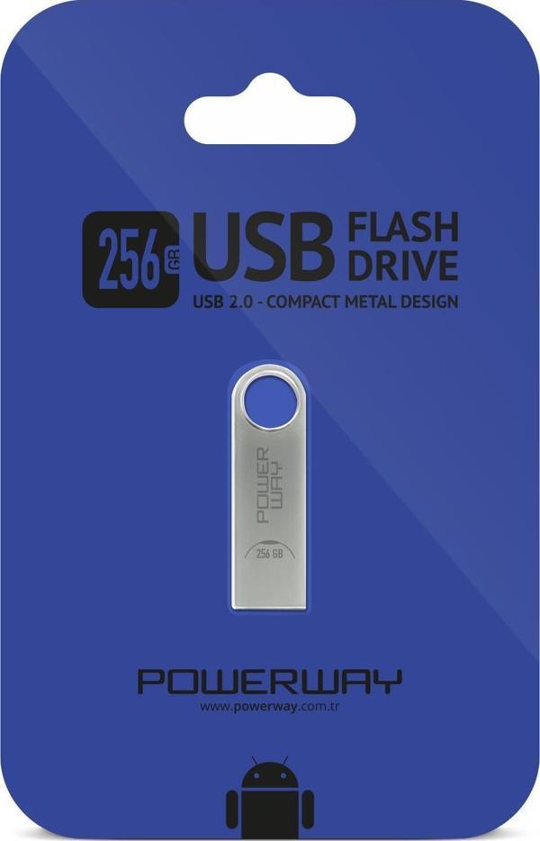 Powerway 256 Gb Metal Flash Bellek Metal Tasarım Usb Bellek The Latest Tecnology Data Traveler - Image 1