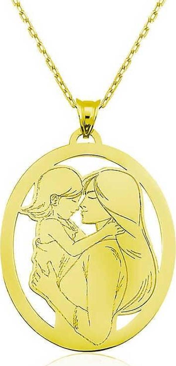 ​Gümüş Gold Anne Kız Kolye - Image 1