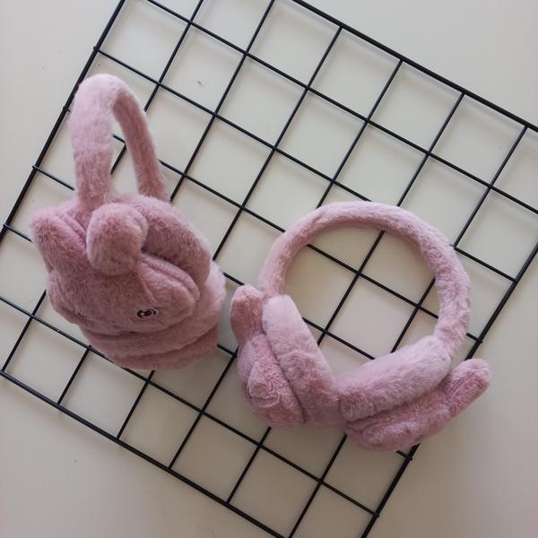 MARS BABY Kız Çocuk Gülkurusu Tavşan Peluş Kulaklık - Image 1