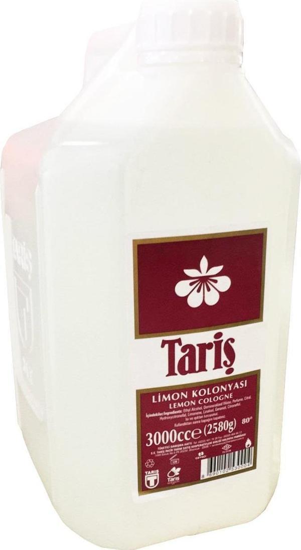 Tariş Limon Kolonyası 3 Litre Pet Bidon 80 Derece - Image 1