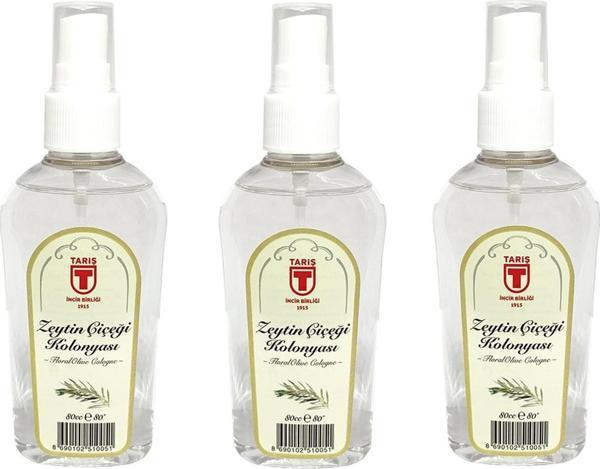 Tari̇ş Sprey Zeytin Çiçeği Kolonyası 80 ml - 3'lü - Image 1