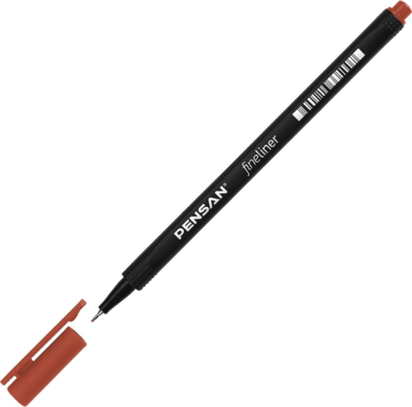 Pensan Fineliner 0,4 Mm Keçe Uç Kalem Kahverengi 6500 (10 Lu Paket) - Image 1