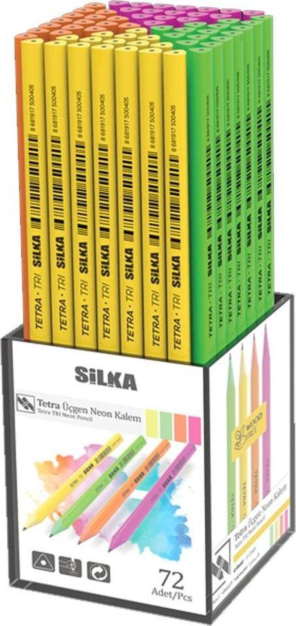 Silka Kurşun Kalem Tetra Neon Üçgen KL1.TSN-72 (72 Li Paket) - Image 1