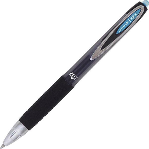 Uni-Ball Roller Kalem Signo 207 Jel Bilye Uç Basmalı 0.7 Mm Mavi-Siyah Umn-207 (12 Li Paket) - Image 1