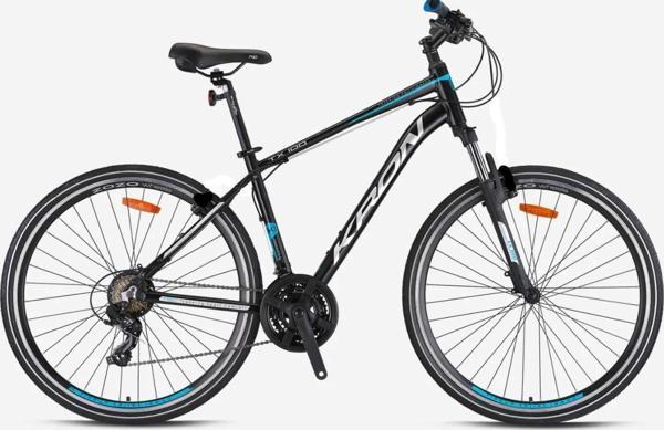 Kron TX100 Treeking 28" Jant 21 Vites 20' Kadro Hidrolik Disk Şehir Bisiklet Mat Siyah Gri Mavi - Image 1