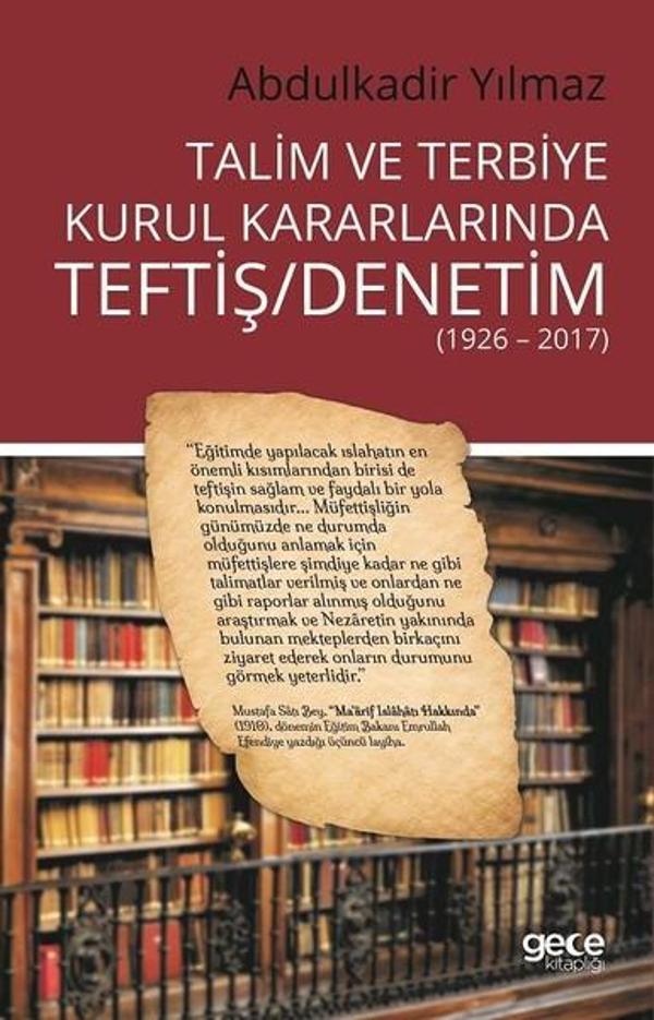 Talim ve Terbiye Kurul Kararlarında Teftiş-Denetim - Gece Kitaplığı - Image 1