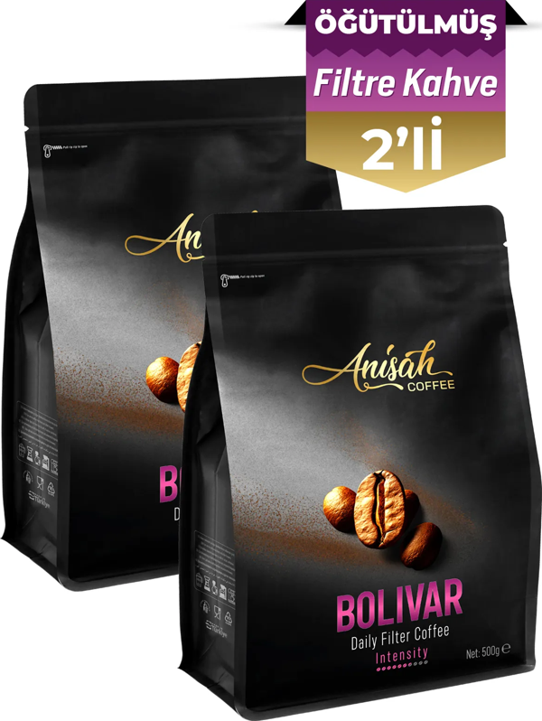 Anisah Coffee Bolivar Öğütülmüş Filtre Kahve 2 X 500 gr - Image 1