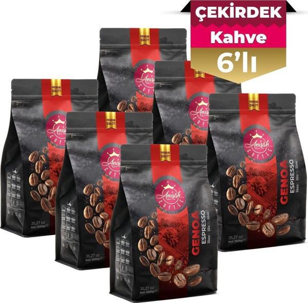 Anisah Coffee Genoa Espresso Çekirdek Kahve 6 x 1000 Gram - Image 1