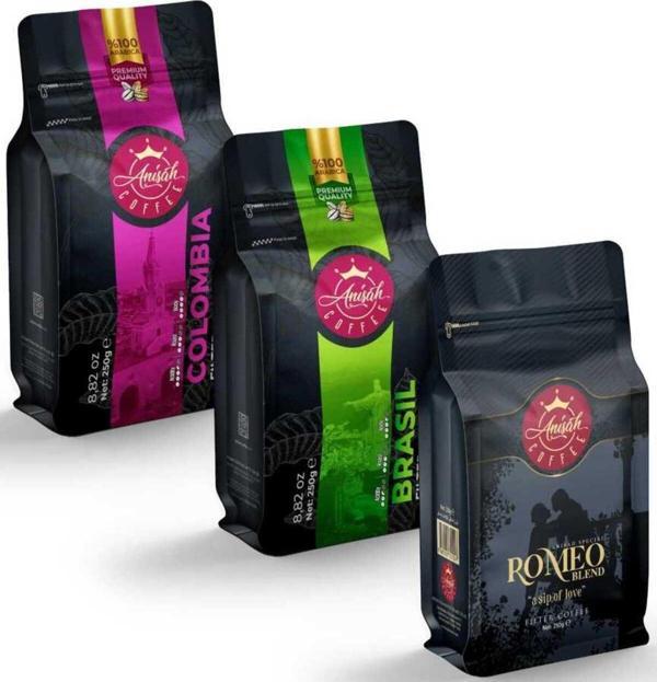 Anisah Coffee Yöresel Filtre Kahve Seti 3 X 250 gram - Çekirdek - Image 1
