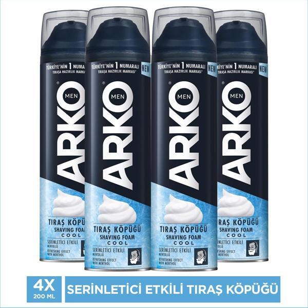 Arko Men Tıraş Köpüğü Cool 4x200ml - Image 1
