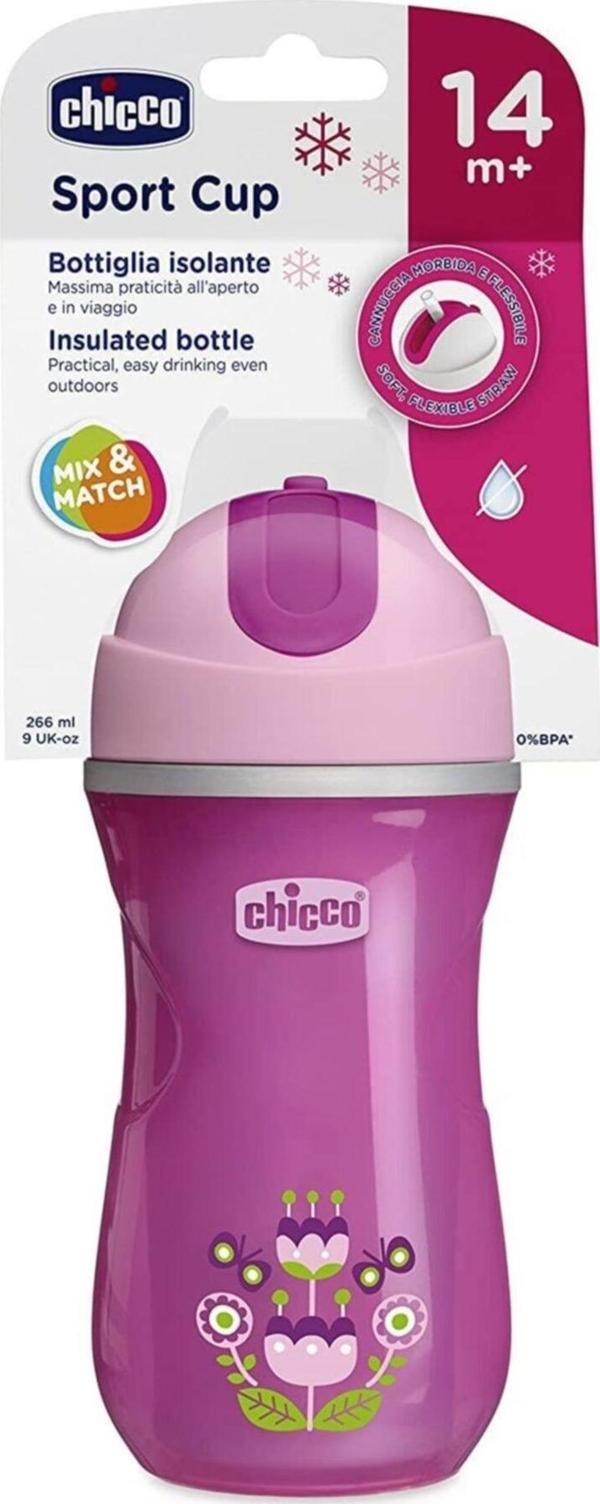 Chicco Isı Yalıtımlı Sport Bardak Pipetli 14 Ay Kız - Image 1