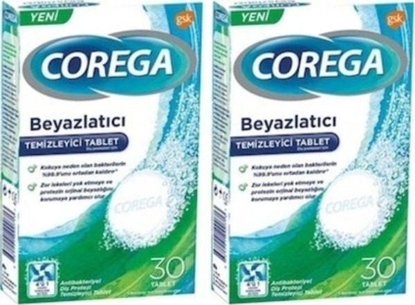 Corega Beyazlatıcı Diş Protezi Temizleyici 30 Tablet 2 Adet - Image 1