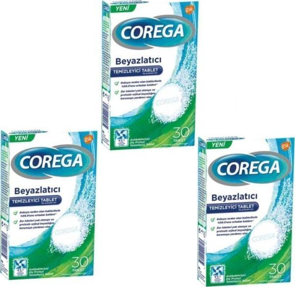 Corega Beyazlatıcı Diş Protezi Temizleyici 30 Tablet 3 Adet - Image 1