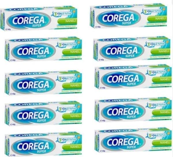 Corega Süper Diş Protezi Yapıştırıcı Naneli Krem 40 gr 12 Adet - Image 1