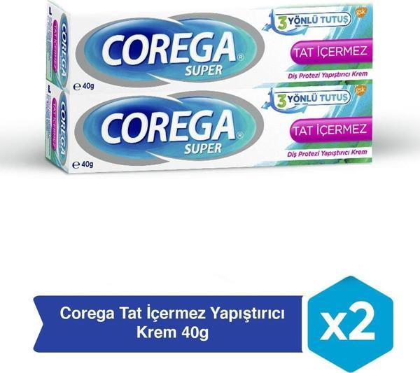 Corega Tat İçermez Yapıştırıcı Krem 40G x 2 Adet - Image 1
