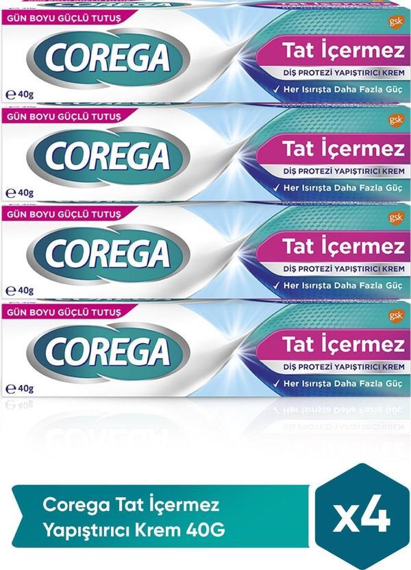 Corega Tat İçermez Yapıştırıcı Krem 40G x 4 Adet - Image 1