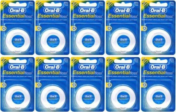 Oral-B Essential Floss Diş Ipi 50 M - Özel Seri Unwaxed X 10 Adet - Image 1