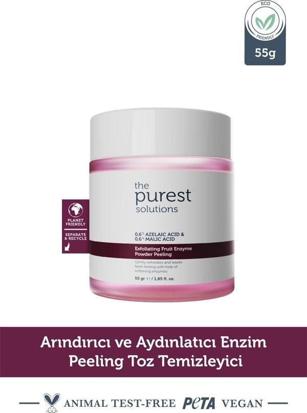 The Purest Solutions Arındırıcı ve Aydınlatıcı Enzim Peeling Toz Temizleyici 55 gr (%0,6 Azelaic Acid & Malic Acid) - Image 1