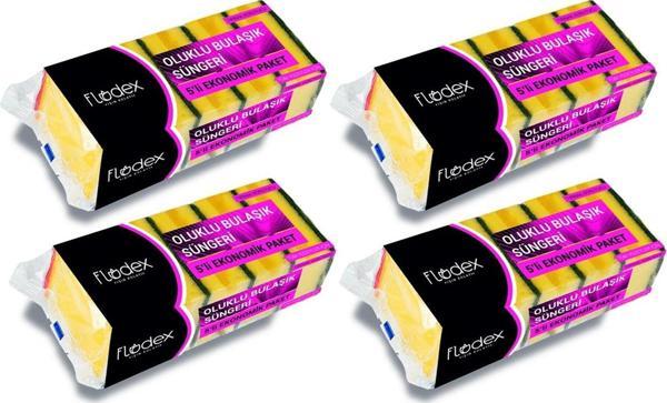 Flodex Oluklu Bulaşık Süngeri 5’li x 4 Paket - Image 1