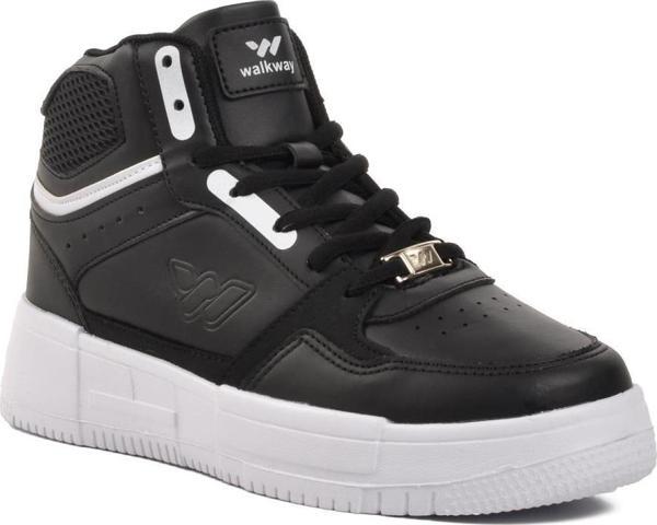 Walkway Berry Hi Siyah-Beyaz Bağcıklı Unisex Hi Sneaker - Image 1