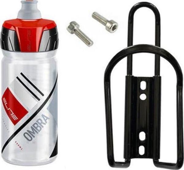 Elite Ombra Gri Kırmızı 550ml Matara ve Matara Kafesi Seti Vidası - Image 1