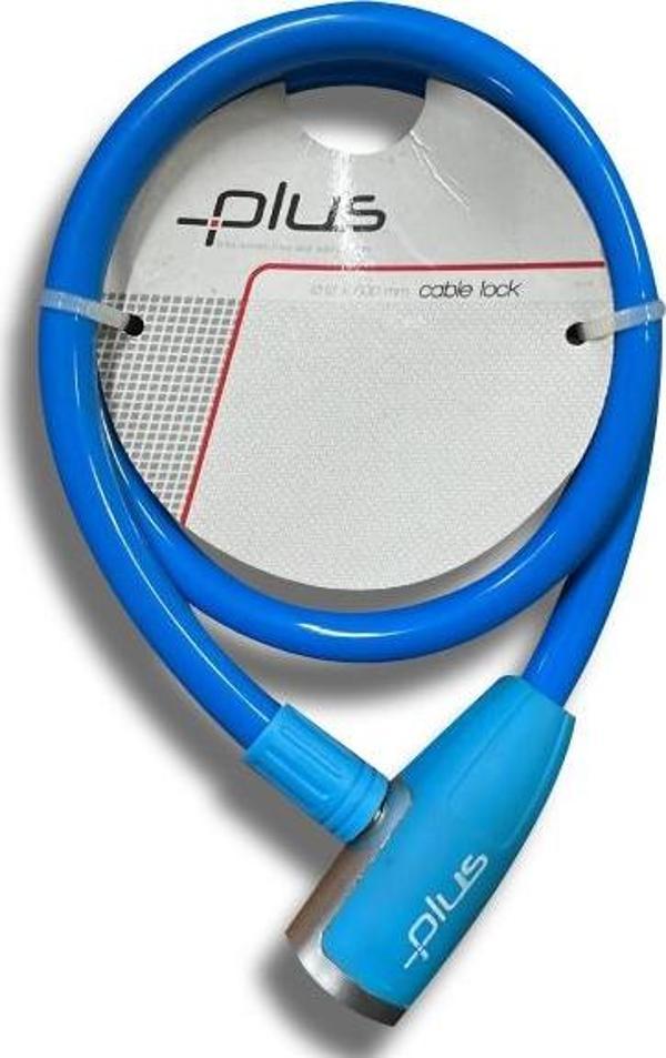 Plus 12x800 mm Mavi Anahtarlı Bisiklet Kilidi 2 Anahtarlı - Image 1