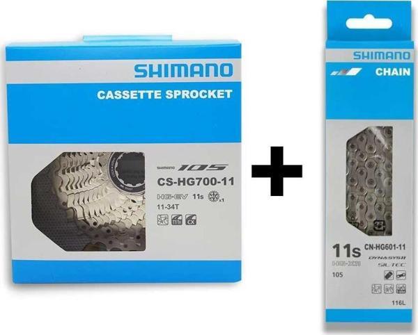 Shimano CS-HG700-11 105 11-34t Ruble + CN-HG601 Zincir 11 V - Image 1