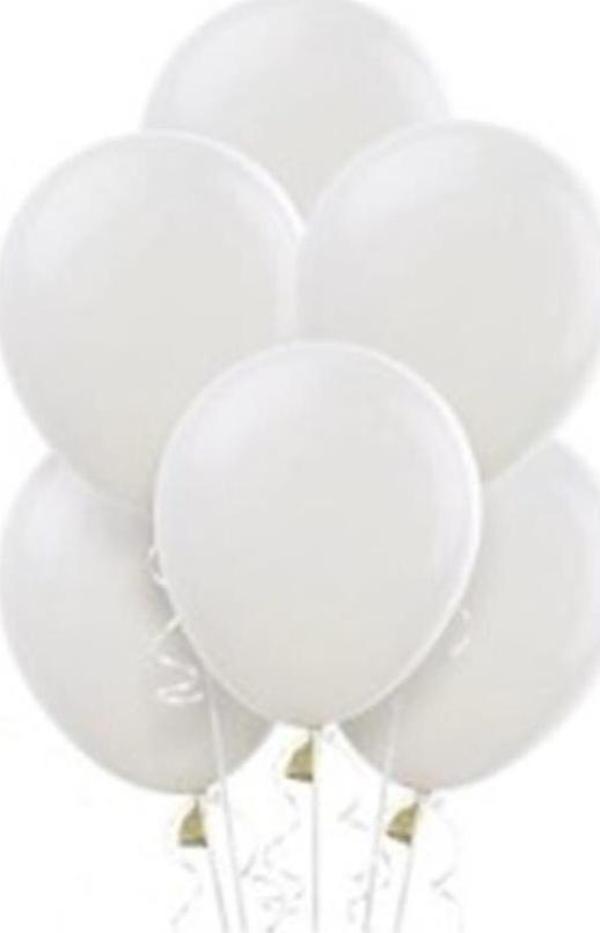 Balonevi Balon 12" Baskı Balonu Beyaz 100'lü - Image 1