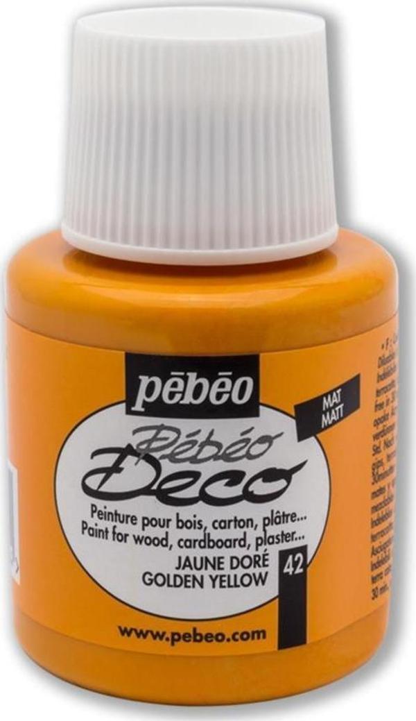 Pebeo Deco Mat Ahşap Boyası 110ML Şişe Altın Sarısı - Image 1