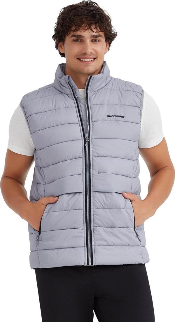 Skechers S231241 M Outerwear Padded Vest Gri Erkek Yelek - Image 1