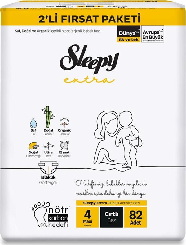 Sleepy Extra Günlük Aktivite 4 Numara Maxi 82'li Bebek Bezi - Image 1