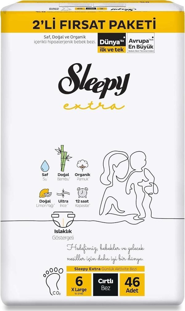 Sleepy Extra Günlük Aktivite 6 Numara XLarge 46'lı Bebek Bezi - Image 1