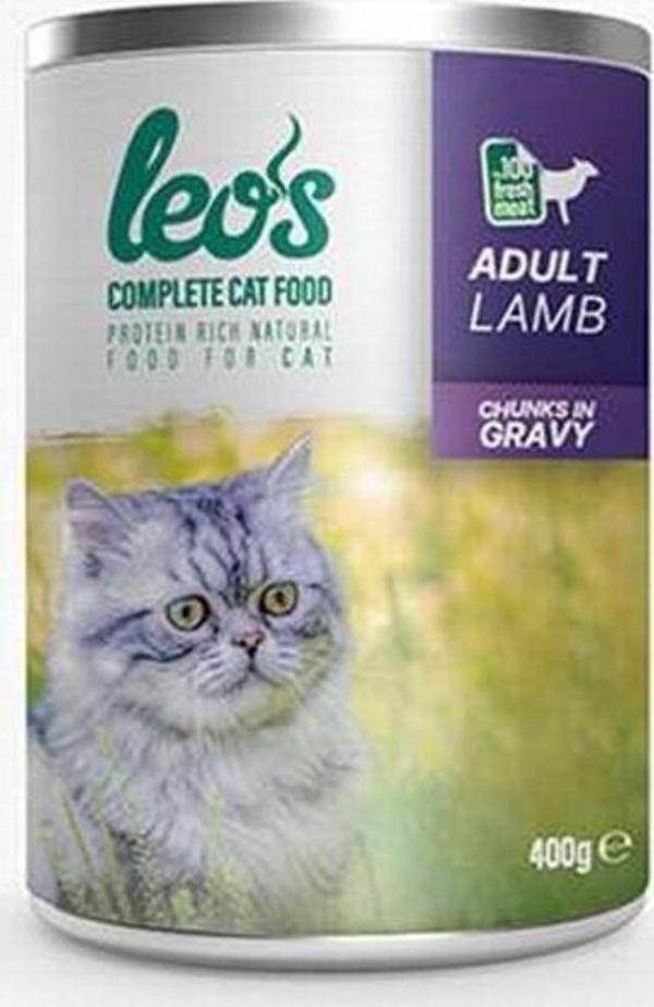 Leos Kuzu Parça Etli Soslu Yetişkin Kedi Konservesi 400 Gr - Image 1