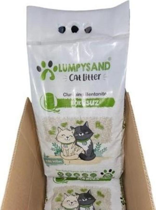 Lumpysand Kokusuz Ince Grey White Kedi Kumu 10 Lt X 2 Adet - Image 1