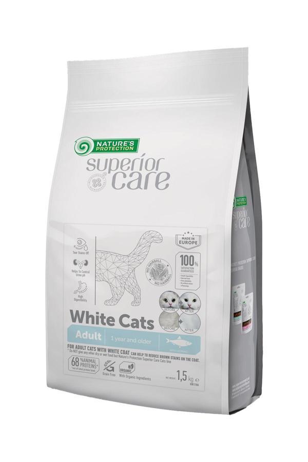 Superior Care Beyaz Tüylü Kediler Için Tahılsız Ringa Balıklı Kedi Maması 1,5 Kg - Image 1