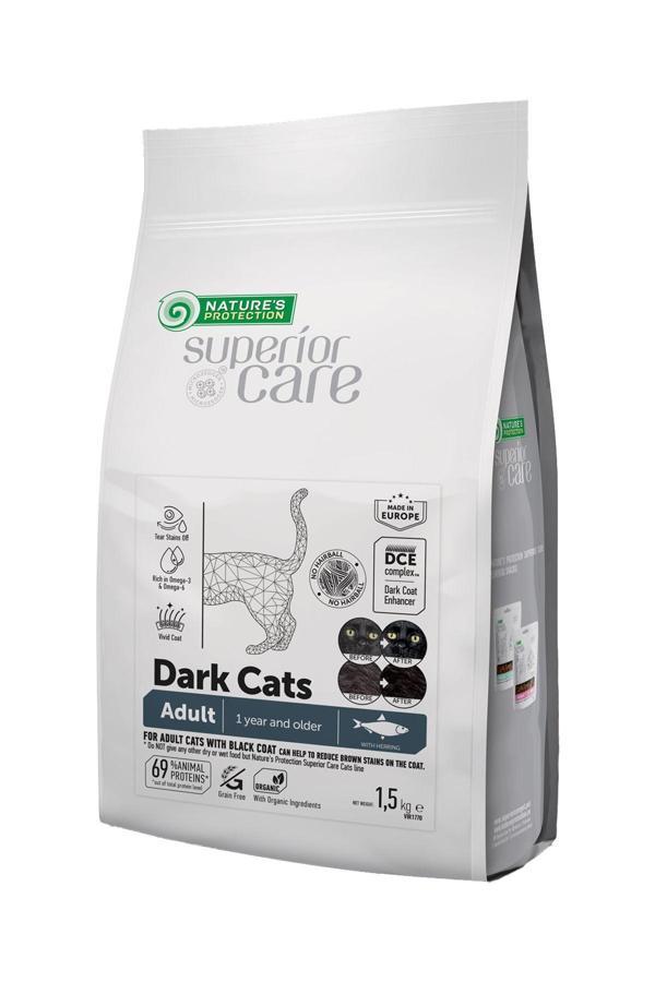 Superior Care Siyah/gri Tüylü Kediler Için Tahılsız Ringa Balıklı Kedi Maması 1,5 Kg - Image 1